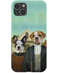 Funda personalizada para teléfono con 2 mascotas 'American Pawthic'