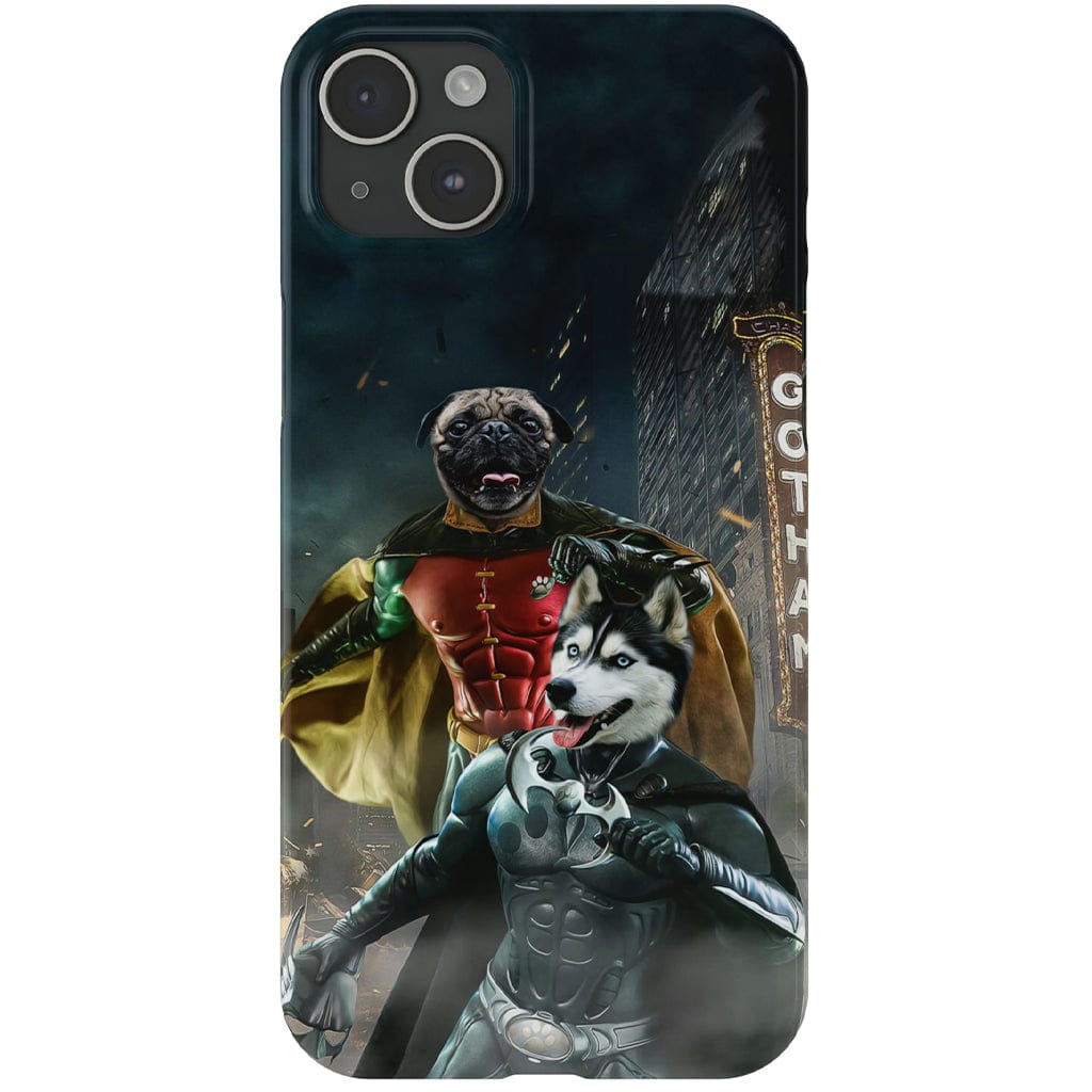 Funda personalizada para teléfono con 2 mascotas &#39;Bat Dog &amp;amp; Robpaw&#39;