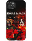 Funda personalizada para teléfono con 2 mascotas 'Belgium Doggos'