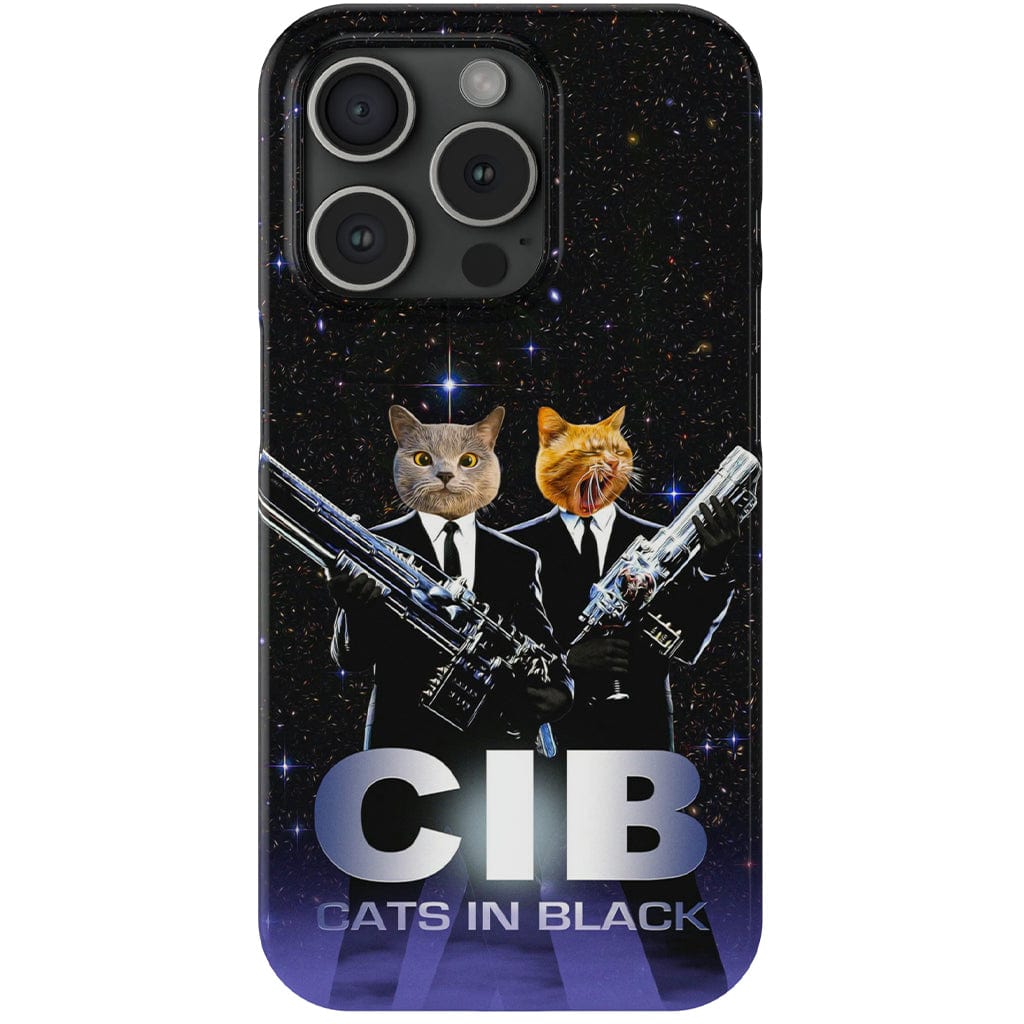 Funda personalizada para teléfono con 2 mascotas &#39;Gatos en negro&#39;