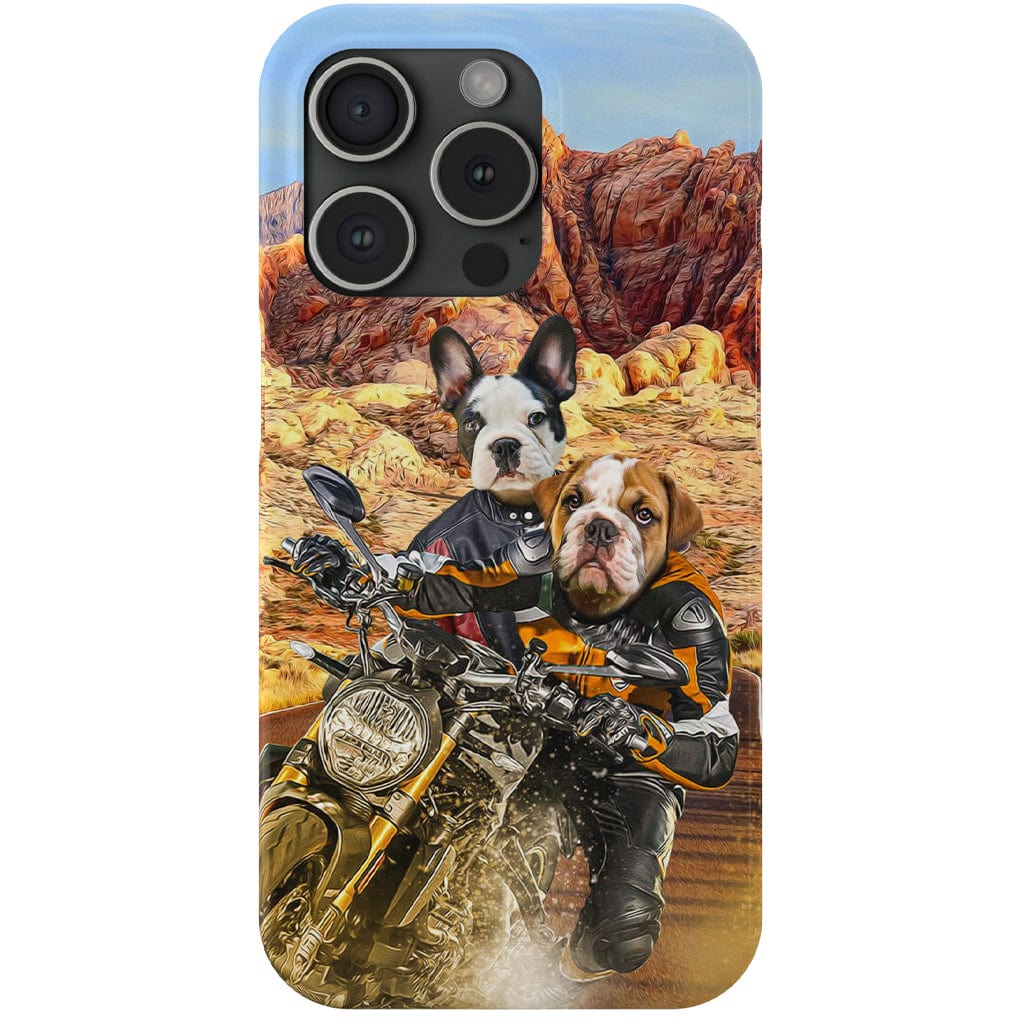 Funda personalizada para teléfono con 2 mascotas &#39;Dogati Riders&#39;