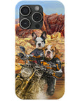 Funda personalizada para teléfono con 2 mascotas 'Dogati Riders'