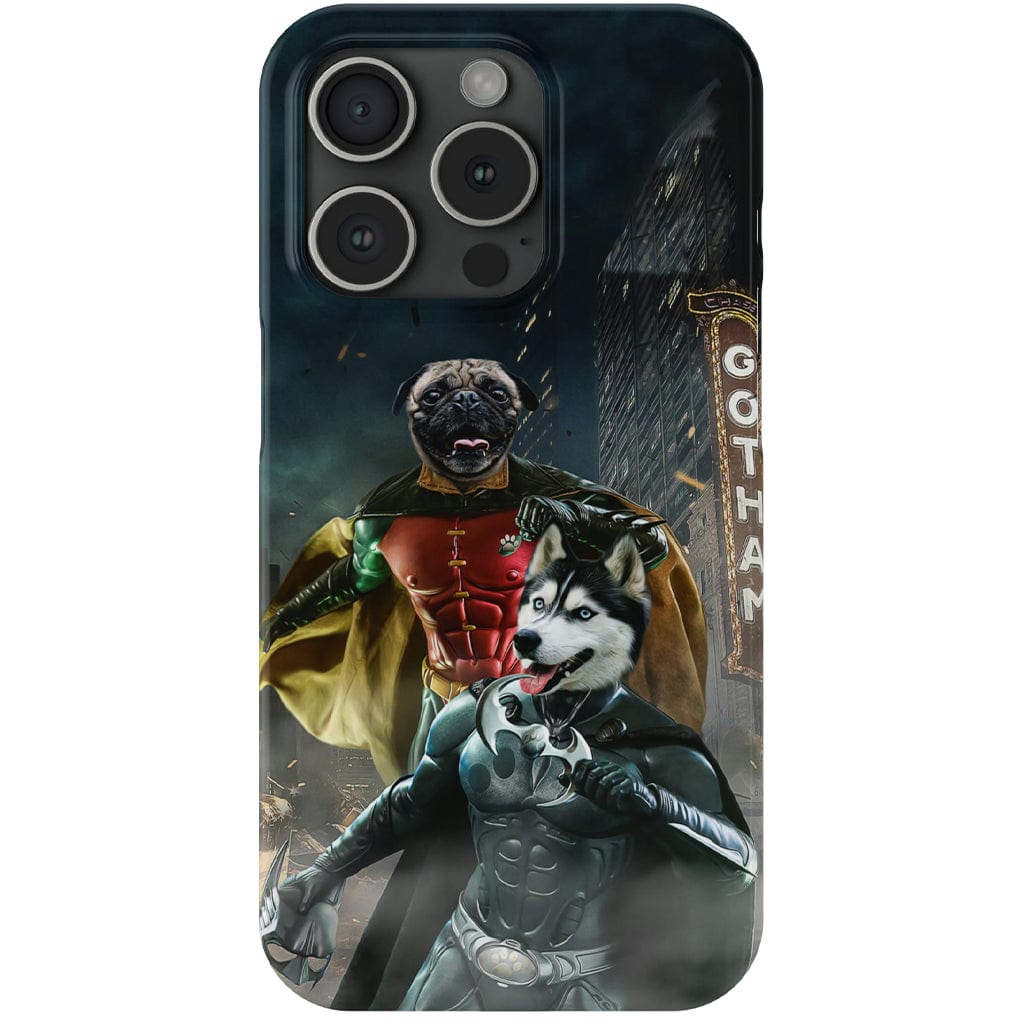 Funda personalizada para teléfono con 2 mascotas &#39;Bat Dog &amp;amp; Robpaw&#39;