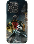 Funda personalizada para teléfono con 2 mascotas 'Bat Dog &amp; Robpaw'