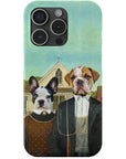 Funda personalizada para teléfono con 2 mascotas 'American Pawthic'