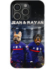 Funda personalizada para teléfono con 2 mascotas 'France Doggos'