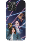 Funda para teléfono personalizada Lazer Portrait Pet (masculino)/humano (femenino) de los años 80