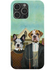 Funda personalizada para teléfono con 2 mascotas 'American Pawthic'