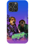 Funda personalizada para teléfono con 2 mascotas 'Una noche en Pawsbury'