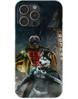 Funda personalizada para teléfono con 2 mascotas 'Bat Dog &amp; Robpaw'