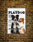 Póster personalizado para 2 mascotas 'Playdog'