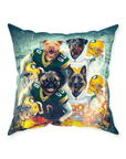 Cojín personalizado para 4 mascotas "Green Bay Doggos"