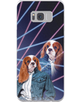 Funda personalizada para teléfono con mascota 'Lazer Portrait (femenino) de los años 80'