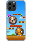 Funda de teléfono para mascotas personalizada con videojuego retro