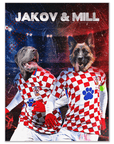 Póster Personalizado para 2 mascotas 'Dogos de Croacia'