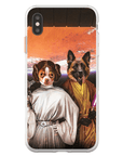 Funda personalizada para teléfono con 2 mascotas 'Princess Leidown &amp; Jedi-Doggo'