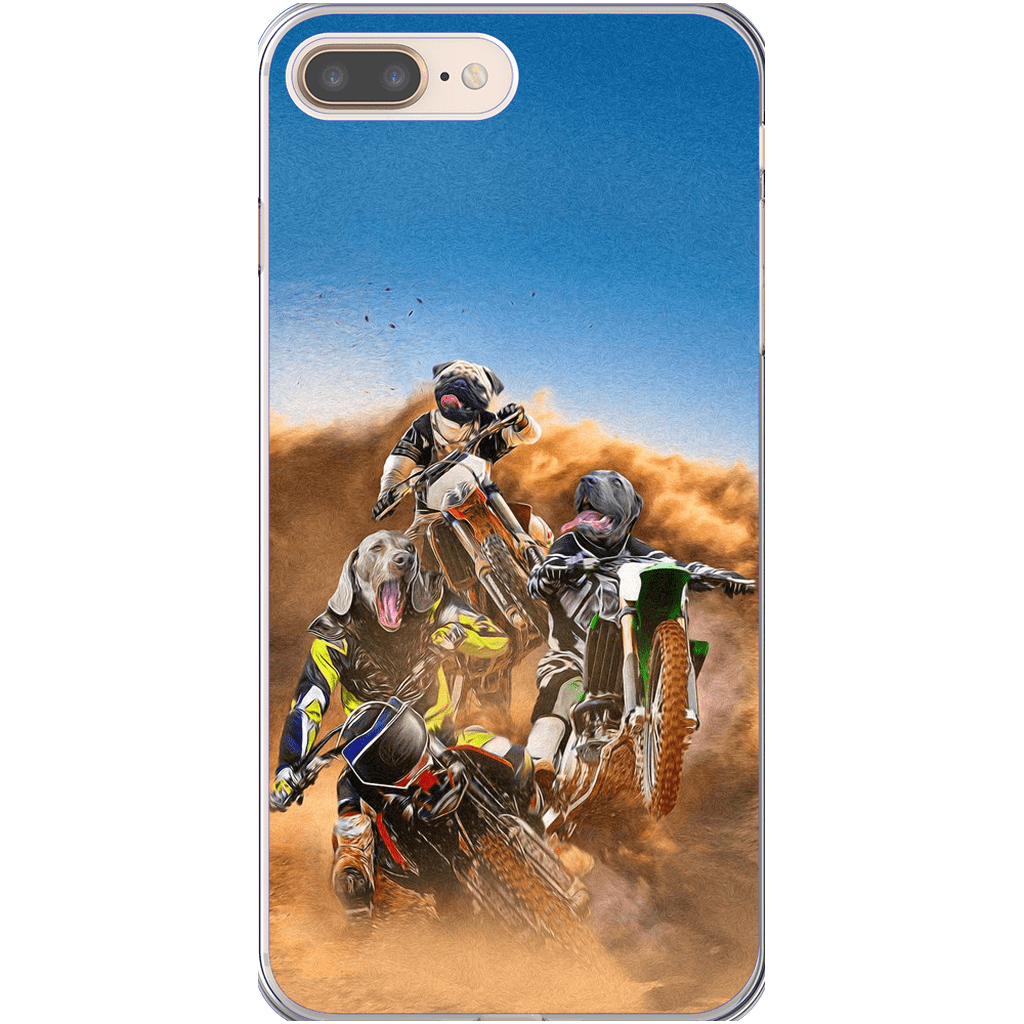 Funda personalizada para teléfono con 3 mascotas &#39;The Motocross Riders&#39;