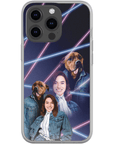 Funda para teléfono personalizada Lazer Portrait Pet (masculino)/humano (femenino) de los años 80