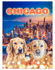 Póster Personalizado para 2 mascotas 'Doggos Of Chicago'