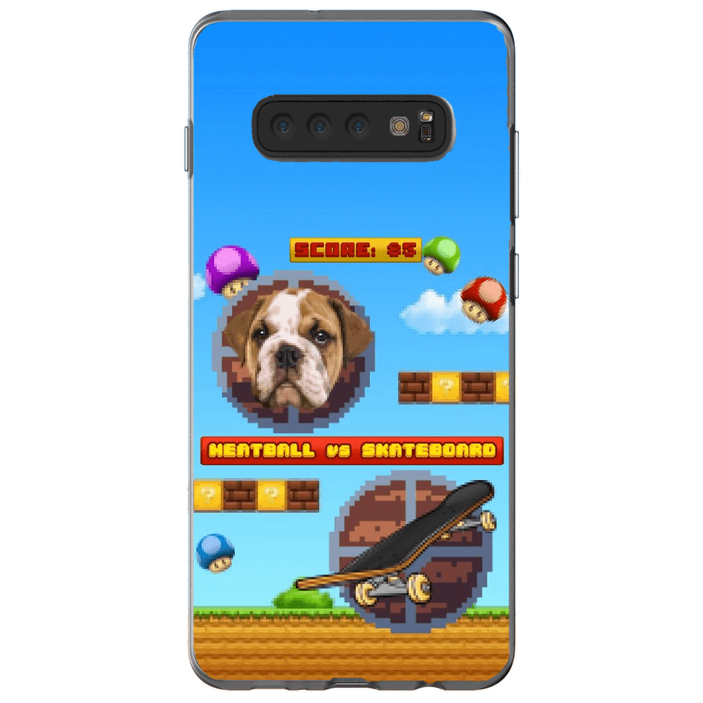 Funda de teléfono para mascotas personalizada con videojuego retro