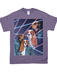 Camiseta personalizada para 2 mascotas '1980s Lazer Portrait'