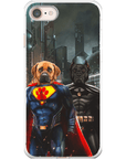 Funda personalizada para teléfono con 2 mascotas 'Superdog &amp; Batdog'