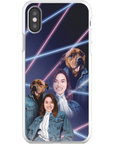 Funda para teléfono personalizada Lazer Portrait Pet (masculino)/humano (femenino) de los años 80