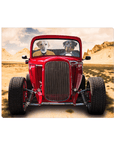 Lienzo personalizado para 2 mascotas 'The Hot Rod'