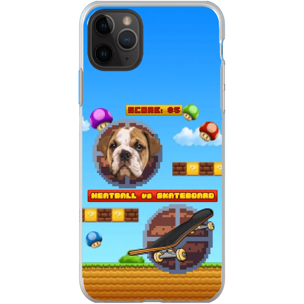 Funda de teléfono para mascotas personalizada con videojuego retro