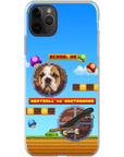 Funda de teléfono para mascotas personalizada con videojuego retro