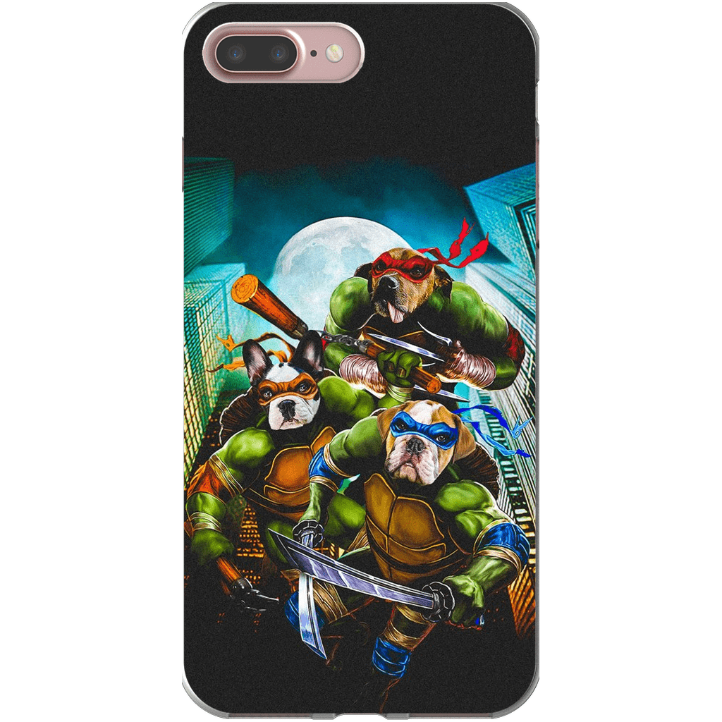 Funda personalizada para teléfono con 3 mascotas &#39;Teenage Mutant Ninja Doggos&#39;