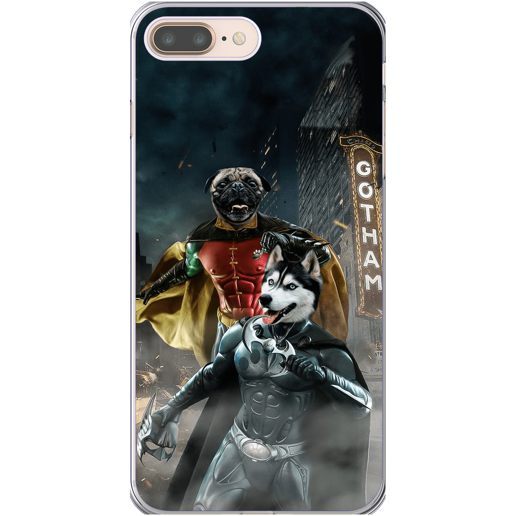 Funda personalizada para teléfono con 2 mascotas &#39;Bat Dog &amp;amp; Robpaw&#39;