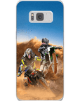 Funda personalizada para teléfono con 2 mascotas 'The Motocross Riders'