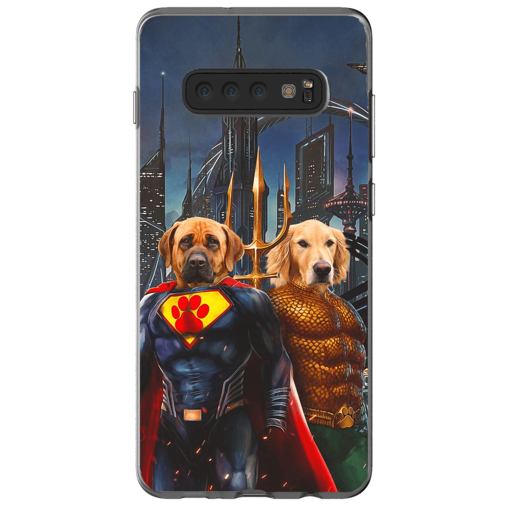 Funda personalizada para teléfono con 2 mascotas &#39;Superdog &amp;amp; Aquadog&#39;