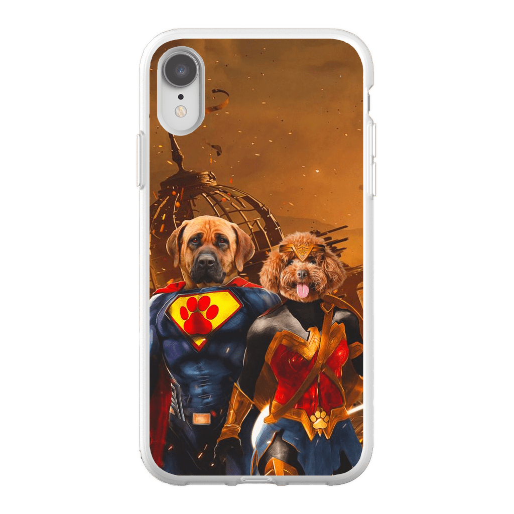 Funda personalizada para teléfono con 2 mascotas &#39;Superdog &amp;amp; Wonder Doggette&#39;