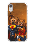 Funda personalizada para teléfono con 2 mascotas 'Superdog &amp; Wonder Doggette'