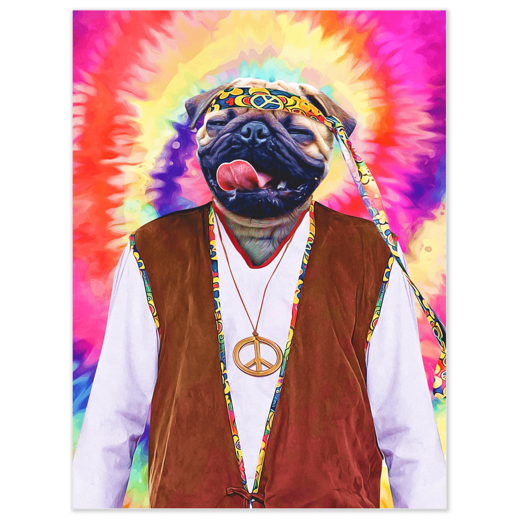 Póster Perro personalizado &#39;El Hippie (Masculino)&#39;