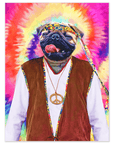 Póster Perro personalizado 'El Hippie (Masculino)'