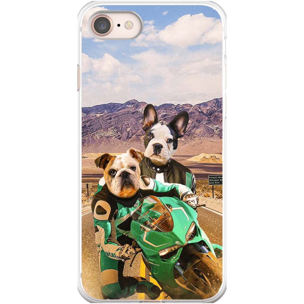 Funda personalizada para teléfono con 2 mascotas &#39;Kawadawgi Riders&#39;