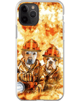 Funda personalizada para teléfono con 2 mascotas 'Los Bomberos'