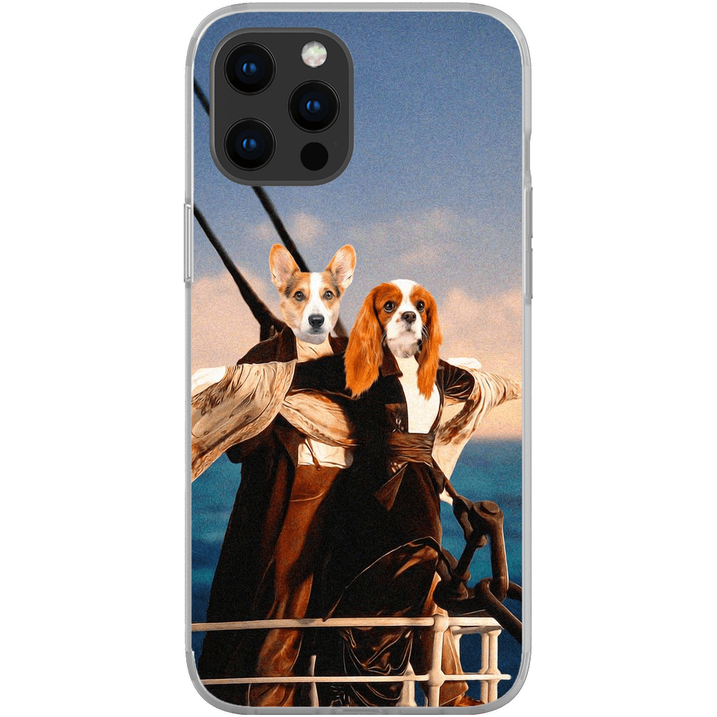 Funda personalizada para teléfono con 2 mascotas &#39;Titanic Doggos&#39;