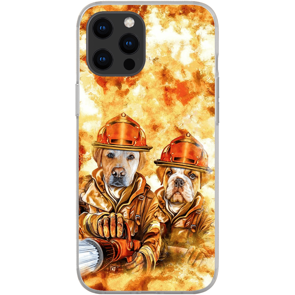 Funda personalizada para teléfono con 2 mascotas &#39;Los Bomberos&#39;