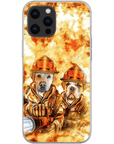 Funda personalizada para teléfono con 2 mascotas 'Los Bomberos'