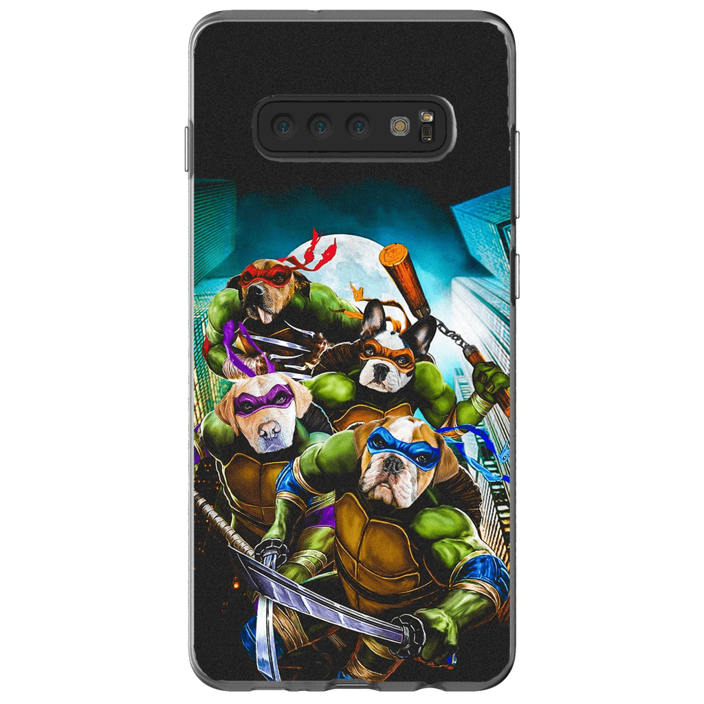 Funda personalizada para teléfono con 4 mascotas &#39;Teenage Mutant Ninja Doggos&#39;