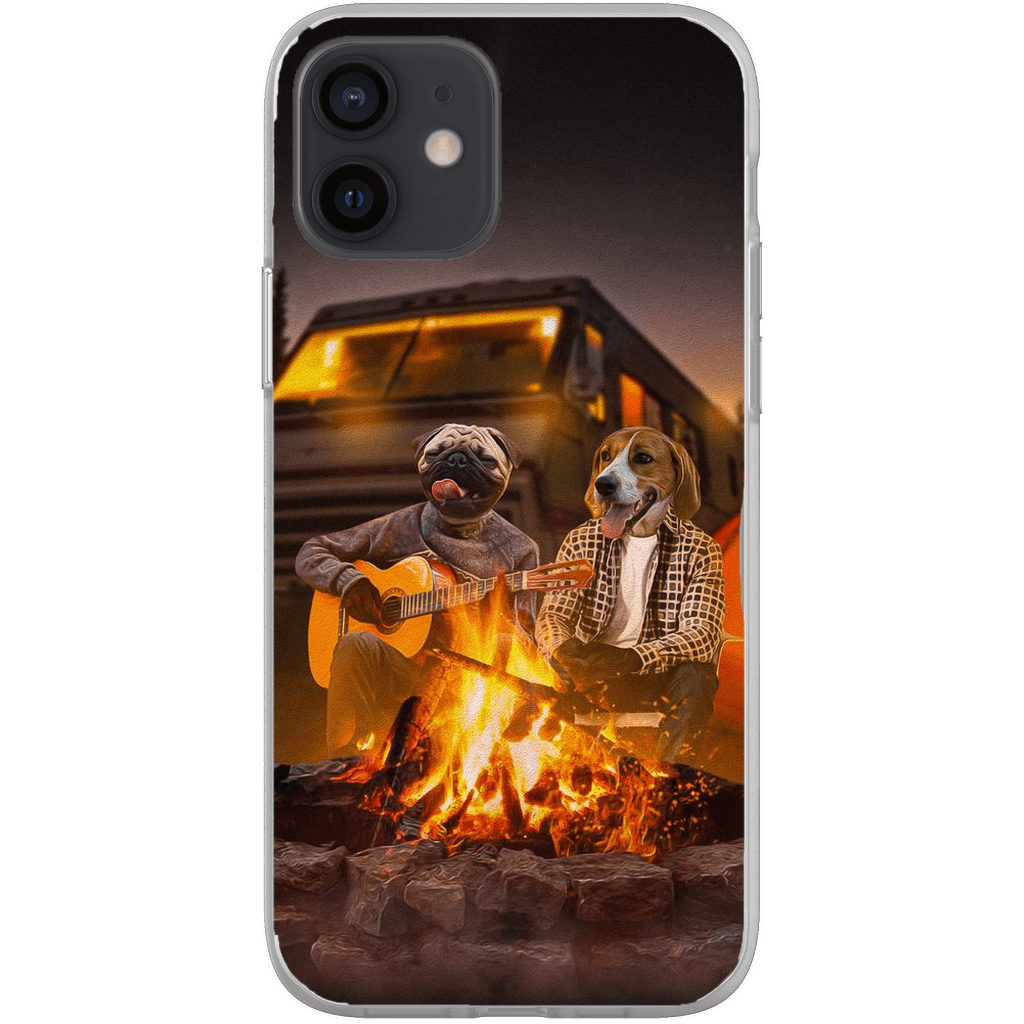 Funda personalizada para teléfono con 2 mascotas &#39;The Campers&#39;