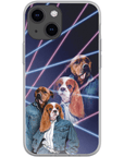 Funda personalizada para teléfono con 2 mascotas '1980s Lazer Portrait'