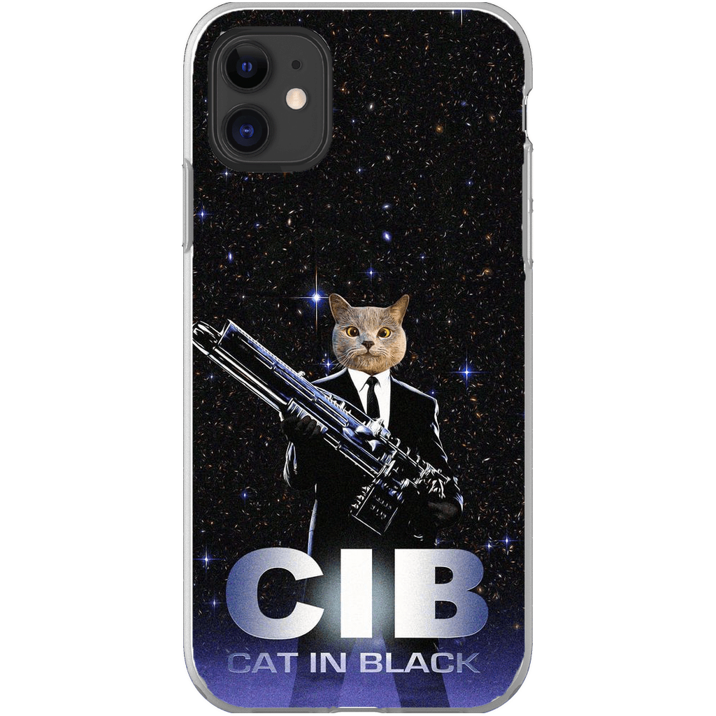 Funda para móvil personalizada &#39;Gato de negro&#39;