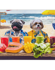 Manta personalizada para 2 mascotas 'The Beach Dogs' 