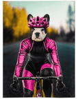 Manta personalizada para mascotas 'La ciclista femenina' 