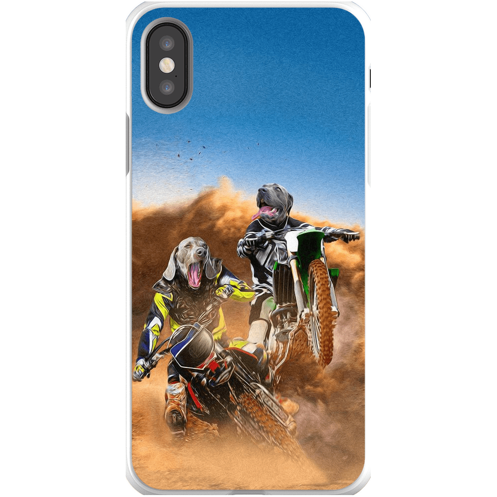 Funda personalizada para teléfono con 2 mascotas &#39;The Motocross Riders&#39;